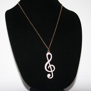 Vintagejelyfish Jewelry - Gold and rhinestone music note necklace Vintagejelyfish Jewelry - Gold and rhinestone music note necklace